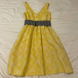 Beautiful yellow floral print Anthropologie dress